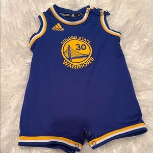 Adidas Blue and Yellow Golden State Warriors Infant Romper